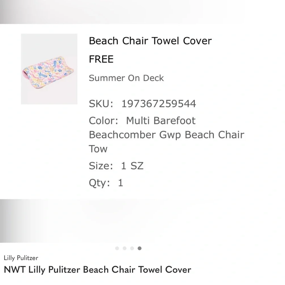 Lilly Pulitzer Beach Chair Towel New